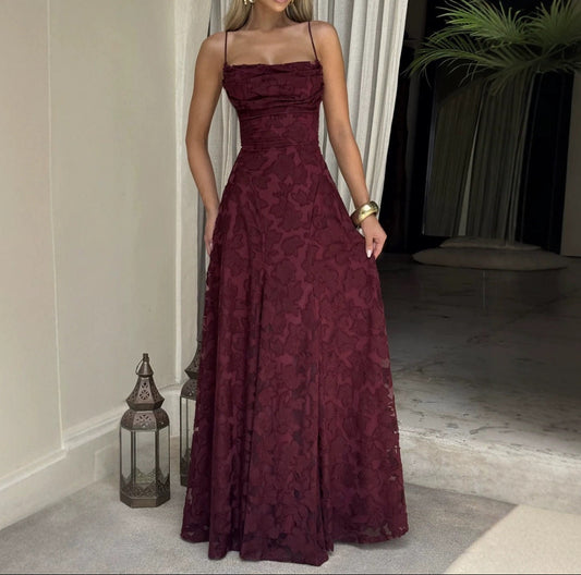 Belle | Dames Satijnen Jurk – Wijnrode Sexy Cami Dress | Europees/Amerikaanse Stijl | Nieuw 2025