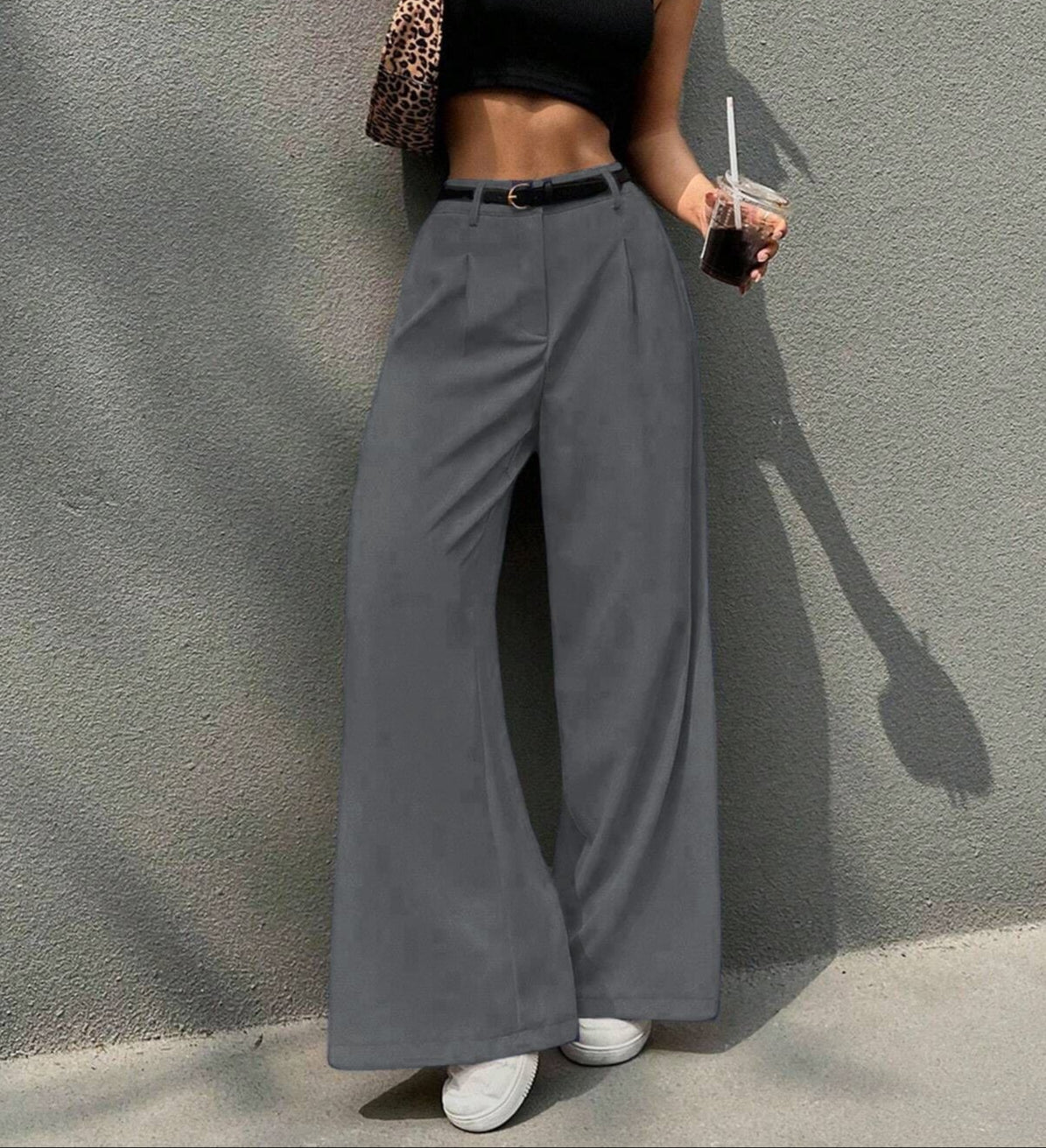 Ellie | Dames High-Waist Wide Leg Pantalon – Soepelvallend, Rechte Pijp & Lange Pasvorm