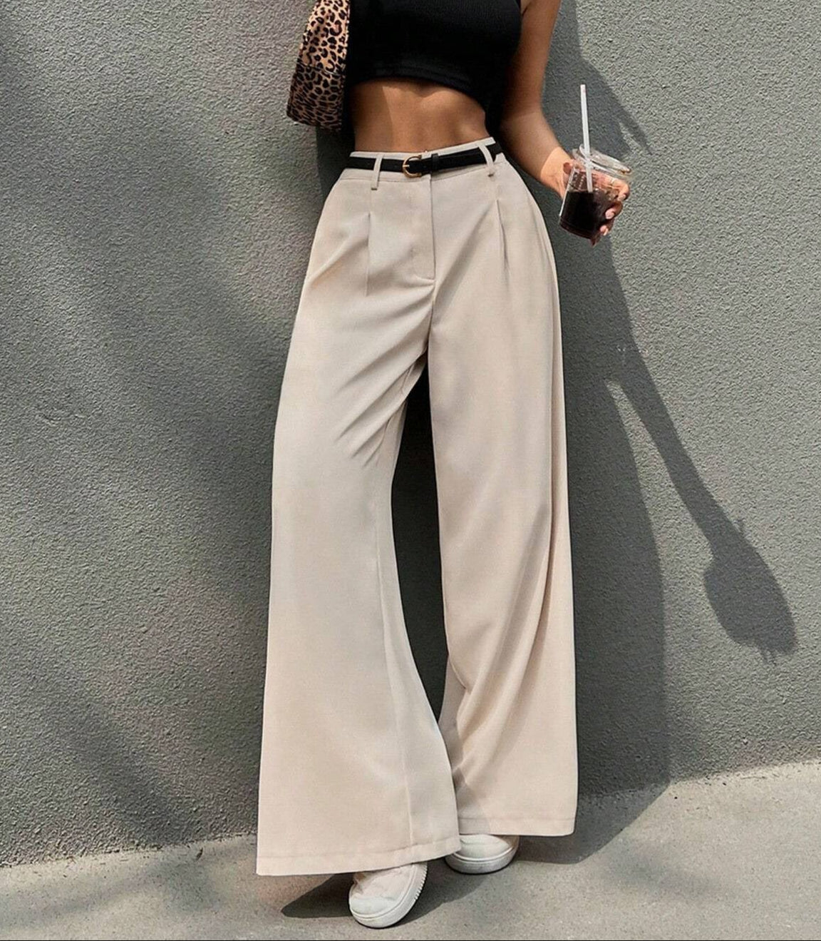 Ellie | Dames High-Waist Wide Leg Pantalon – Soepelvallend, Rechte Pijp & Lange Pasvorm