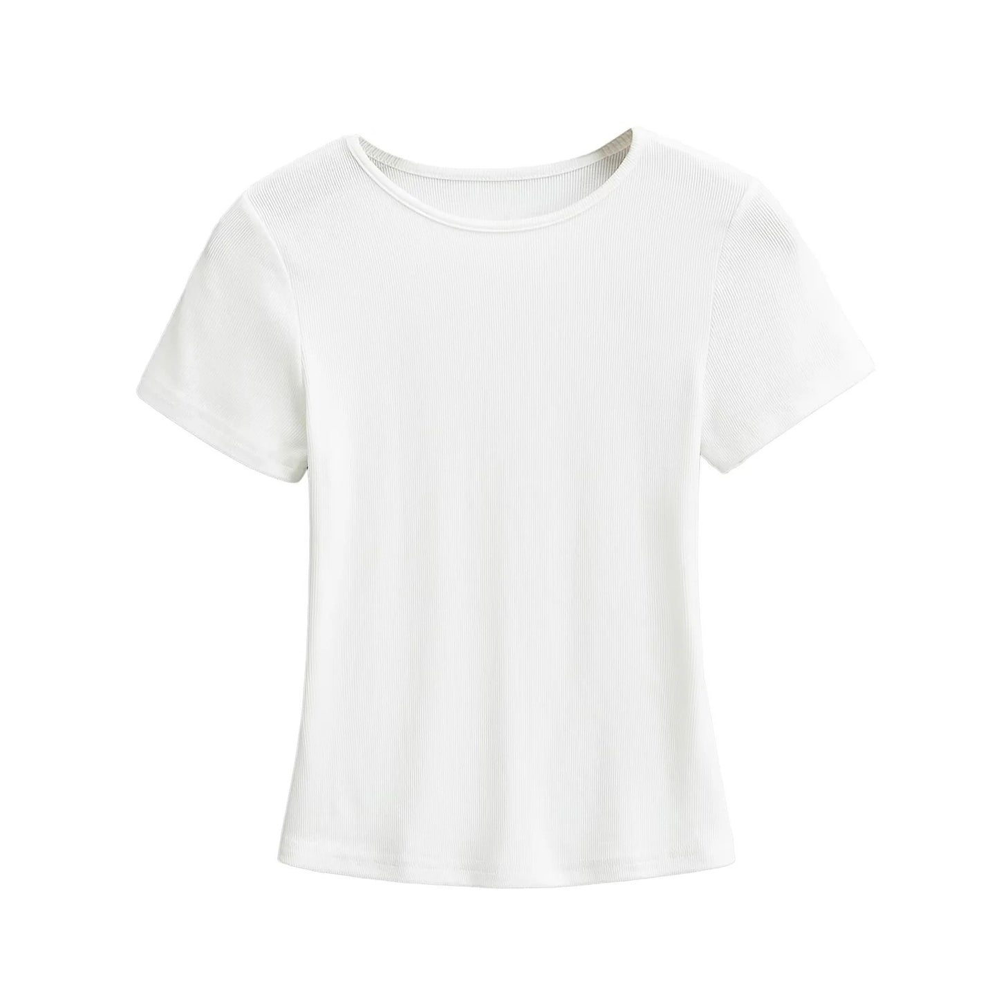 Febe | Dames Basic T-shirt – Amerikaanse Fit, Slim & Ronde Hals