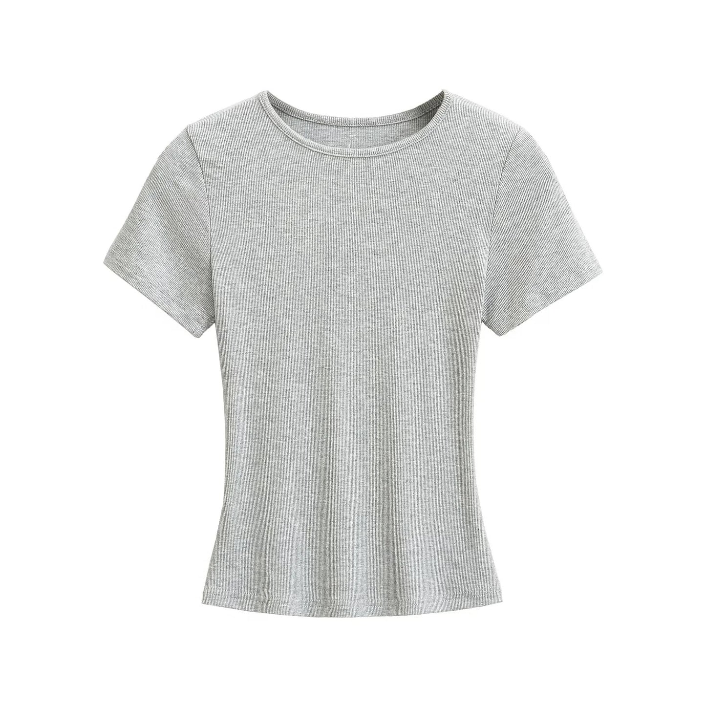 Febe | Dames Basic T-shirt – Amerikaanse Fit, Slim & Ronde Hals