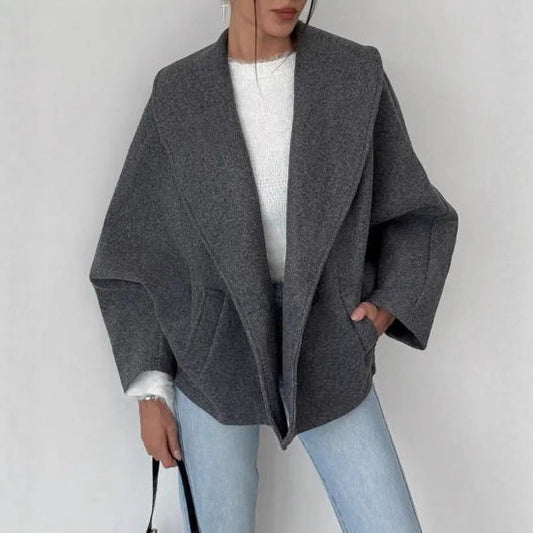 Jenny | Dames Wollen Jas – Effen Kleur, Design Look & Casual Chic