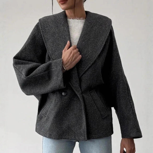 Jenny | Dames Wollen Jas – Effen Kleur, Design Look & Casual Chic
