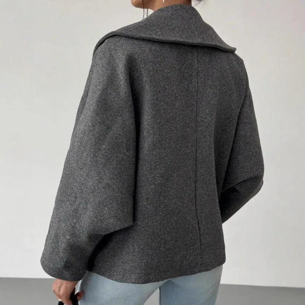 Jenny | Dames Wollen Jas – Effen Kleur, Design Look & Casual Chic