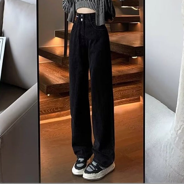 Jente | Dames Jeans – Vintage Wijde Rechte Pijpen | Hoge Taille & Losvallend Model