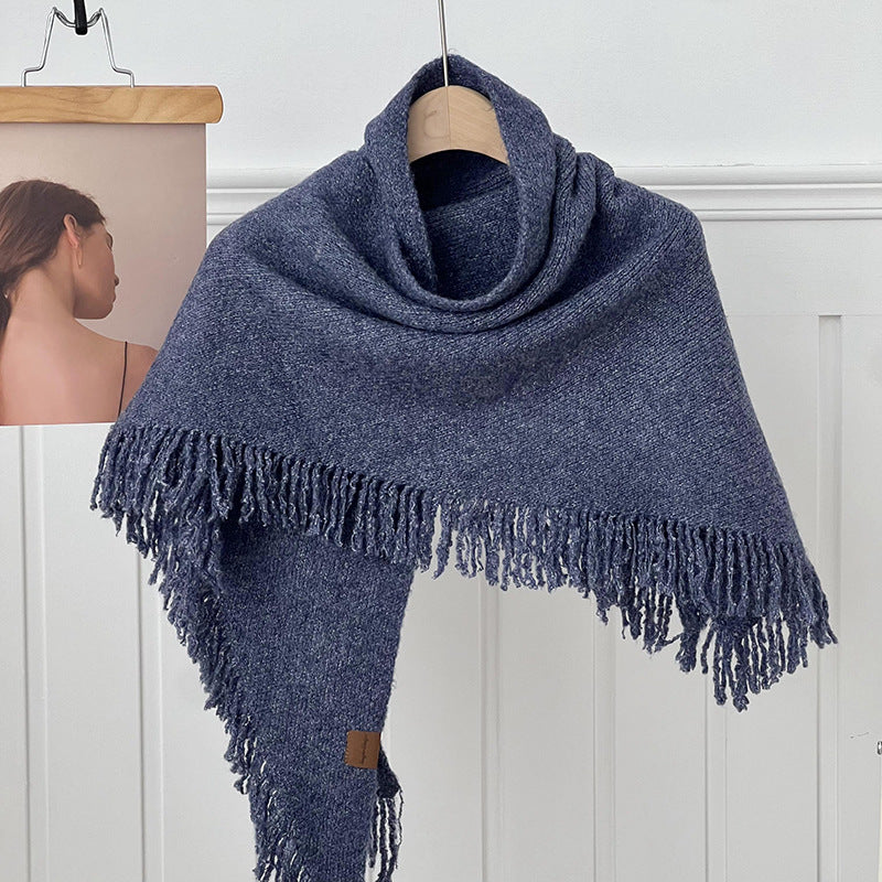 Juliana | Dames Sjaal – 15% Wol Mix | Luxe Gebreide Omslagdoek met Franje | Warme & Stijlvolle Shawl | Herfst/Winter 2025