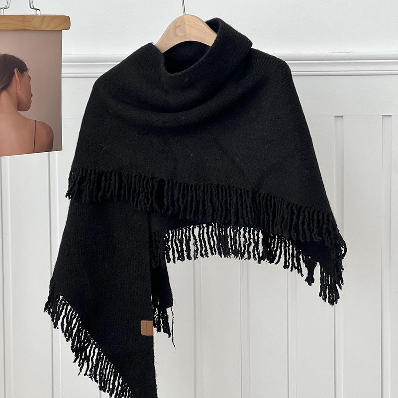 Juliana | Dames Sjaal – 15% Wol Mix | Luxe Gebreide Omslagdoek met Franje | Warme & Stijlvolle Shawl | Herfst/Winter 2025