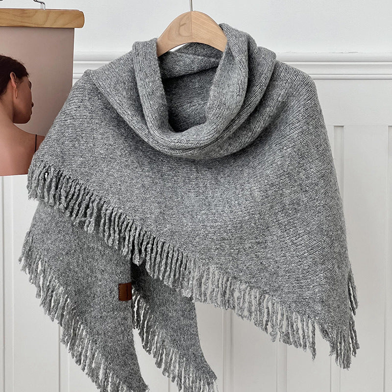 Juliana | Dames Sjaal – 15% Wol Mix | Luxe Gebreide Omslagdoek met Franje | Warme & Stijlvolle Shawl | Herfst/Winter 2025