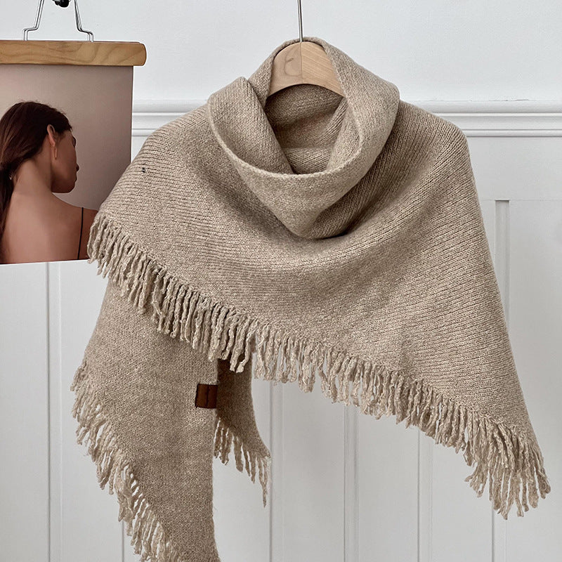 Juliana | Dames Sjaal – 15% Wol Mix | Luxe Gebreide Omslagdoek met Franje | Warme & Stijlvolle Shawl | Herfst/Winter 2025