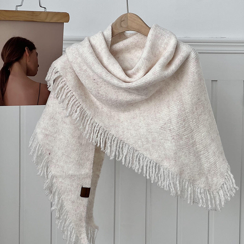 Juliana | Dames Sjaal – 15% Wol Mix | Luxe Gebreide Omslagdoek met Franje | Warme & Stijlvolle Shawl | Herfst/Winter 2025
