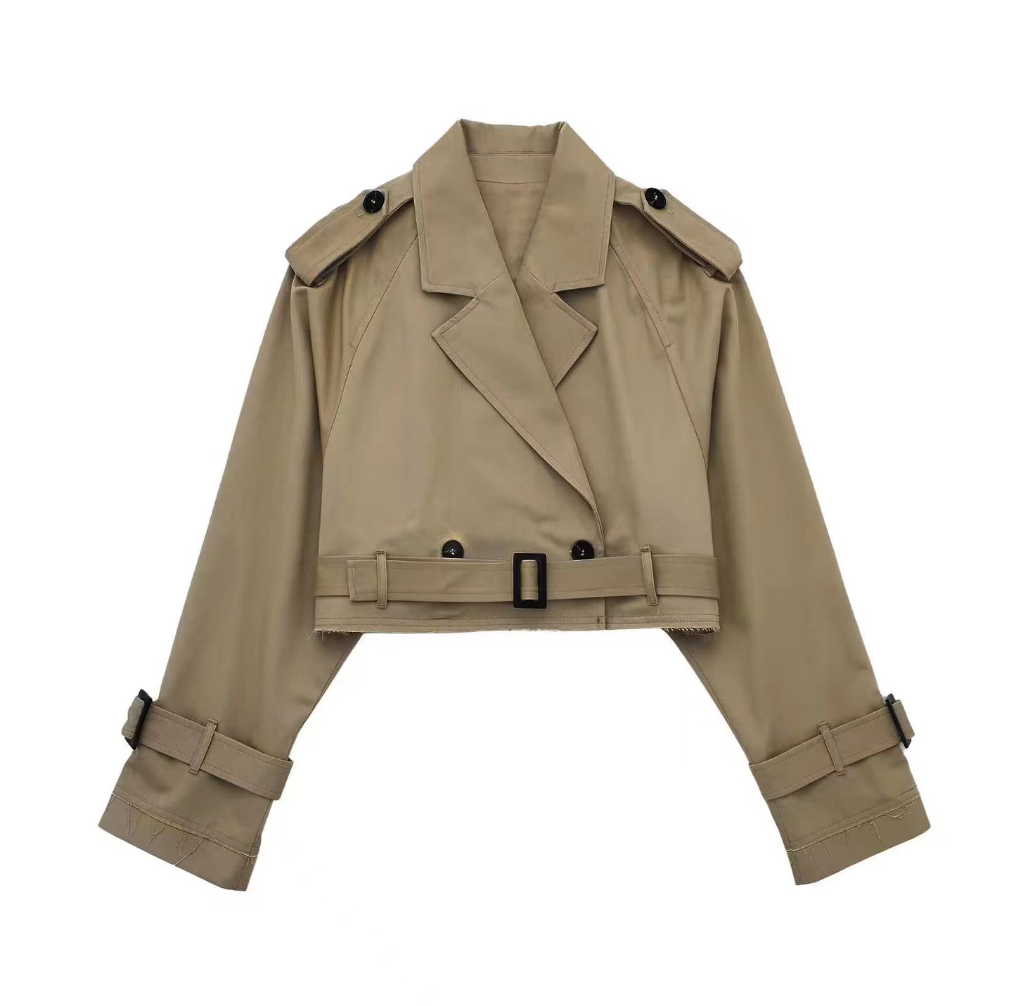 Lisanne | Dames Trenchcoat – Kort Model met Ceintuur | Europees/Amerikaanse Stijl | Voorjaar/Herfst