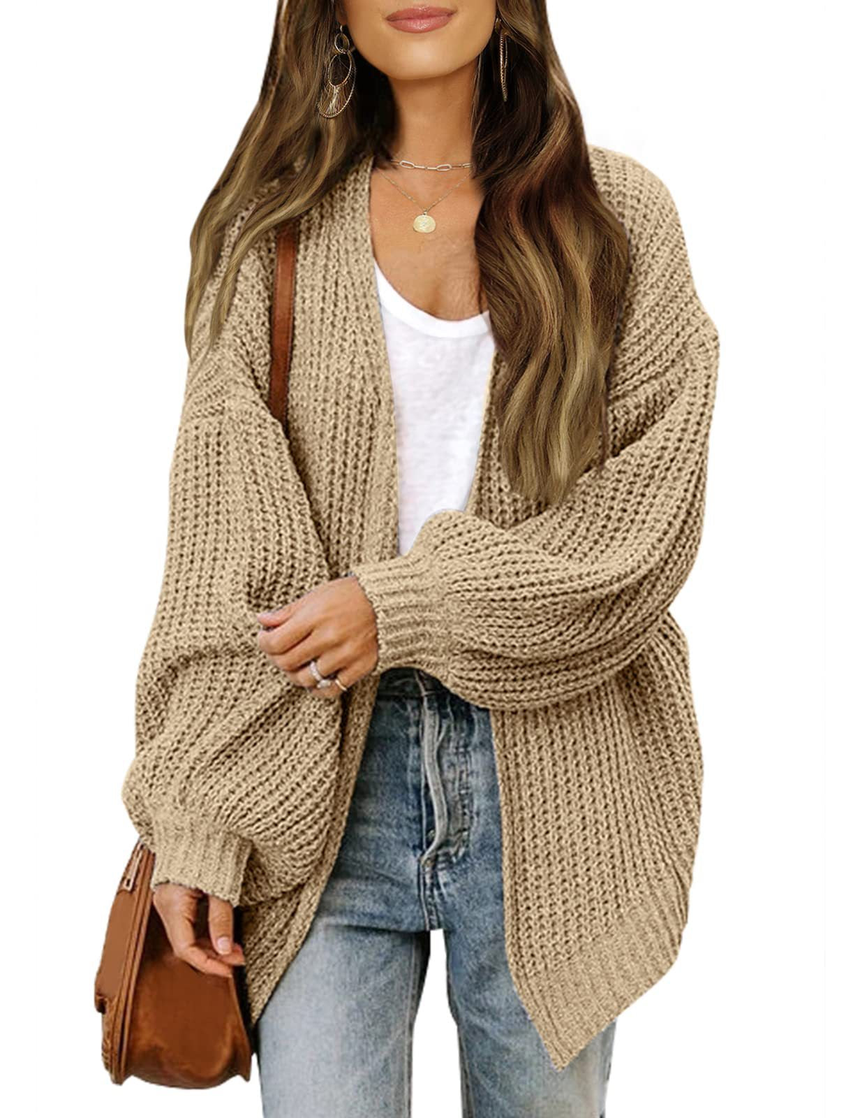 Maud | Dames Gebreid Vest – Dikke Knit, Ballonmouwen & Met Zakken