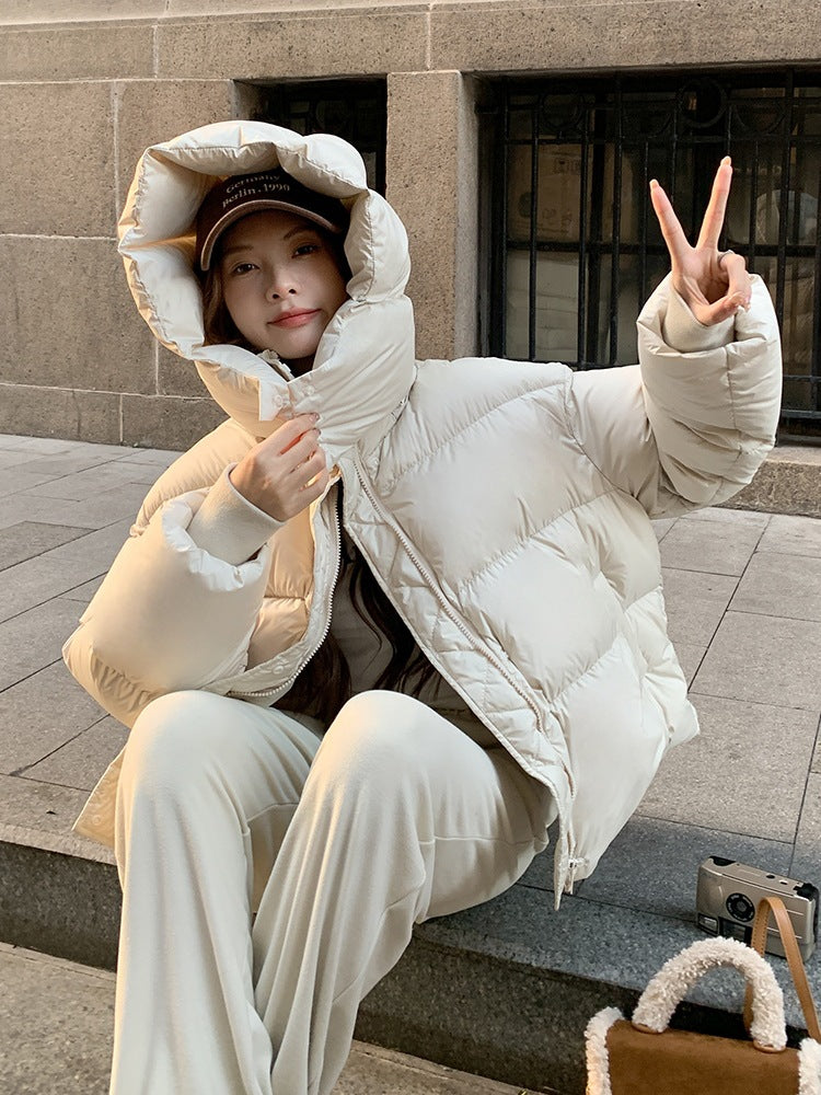 Marwena | Dames Winter Puffer Jacket – Korte & Verdikte Modetrui | Koreaanse Loose-Fit Cotton Coat | Trendy & Warm | Winter 2025