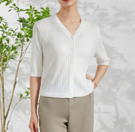 Lauren | V-hals Dames Gebreide Top – Comfortabel & Elegant
