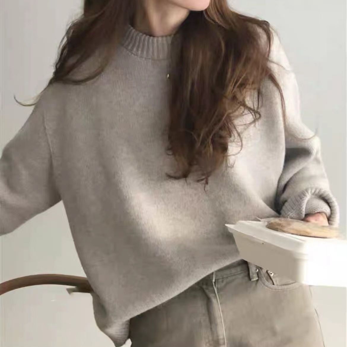 Aurielle | Dames Soft-Touch Knit – Koreaanse Losvallende Gebreide Trui | Warm & Minimalistisch Design | Herfst/Winter 2025