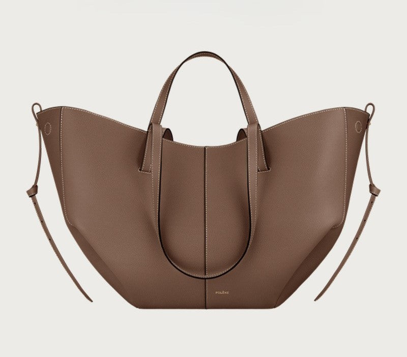 Polly | Polene Cyme Tote Bag – Leren Handtas met Vleugeldetail, Grote Capaciteit