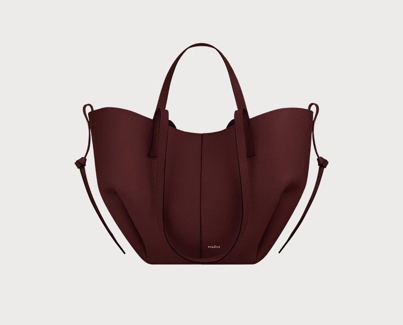 Polly | Polene Cyme Tote Bag – Leren Handtas met Vleugeldetail, Grote Capaciteit