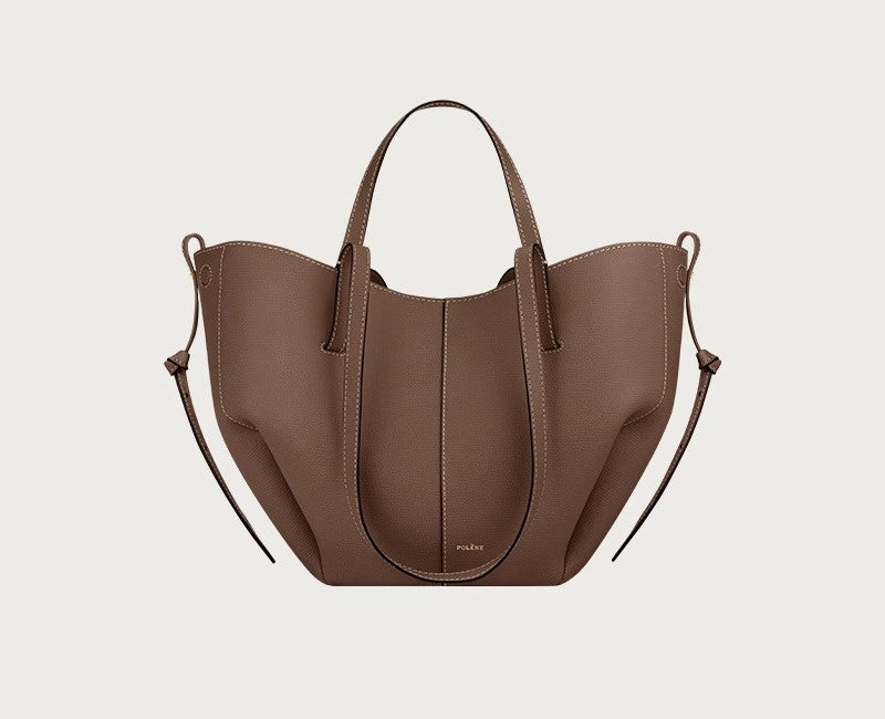 Polly | Polene Cyme Tote Bag – Leren Handtas met Vleugeldetail, Grote Capaciteit