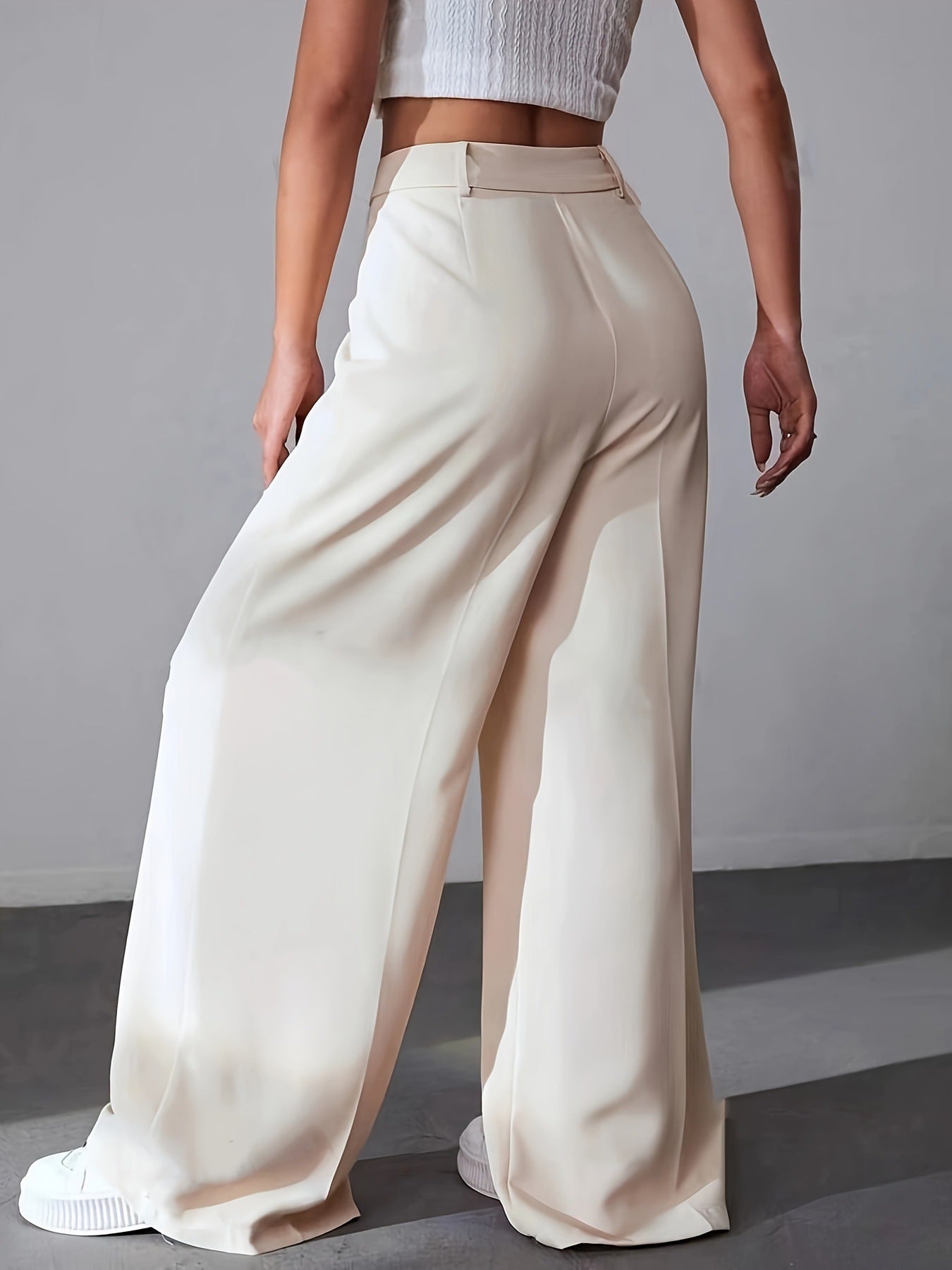 Roos | Dames Straight Leg Pantalon – Effen Kleur, Casual & Business Chic