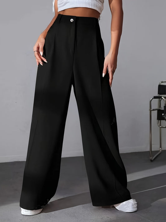 Roos | Dames Straight Leg Pantalon – Effen Kleur, Casual & Business Chic