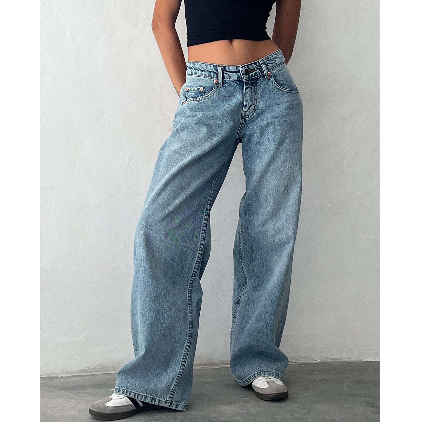 Sonja | Dames Jeans – Amerikaans Vintage Model met Lage Taille | Rechte Wijde Pijpen & Washed Look | Herfst 2025