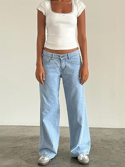 Sonja | Dames Jeans – Amerikaans Vintage Model met Lage Taille | Rechte Wijde Pijpen & Washed Look | Herfst 2025