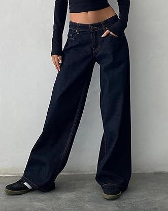 Sonja | Dames Jeans – Amerikaans Vintage Model met Lage Taille | Rechte Wijde Pijpen & Washed Look | Herfst 2025
