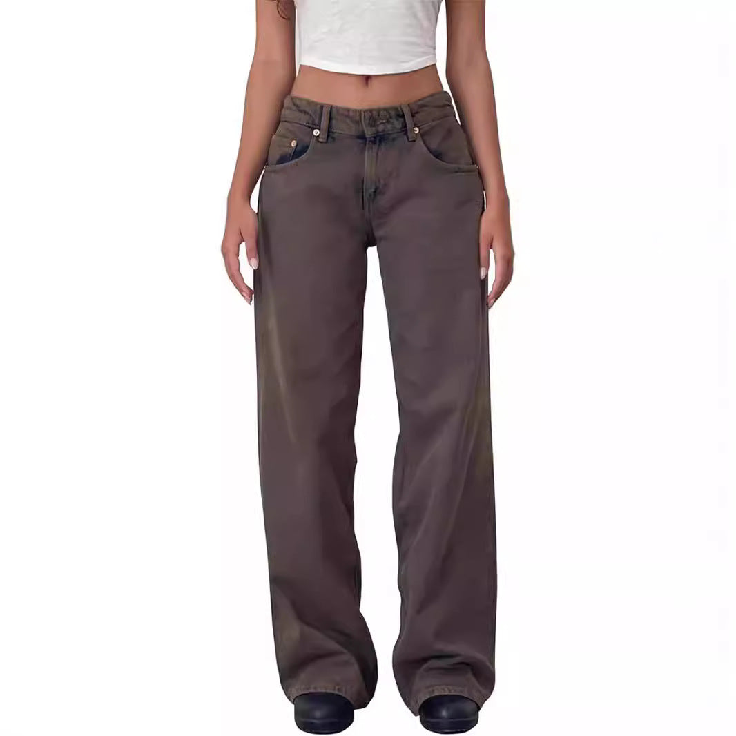 Sonja | Dames Jeans – Amerikaans Vintage Model met Lage Taille | Rechte Wijde Pijpen & Washed Look | Herfst 2025