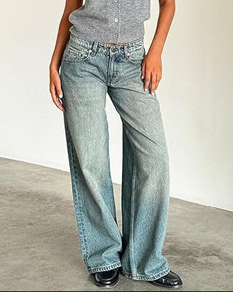 Sonja | Dames Jeans – Amerikaans Vintage Model met Lage Taille | Rechte Wijde Pijpen & Washed Look | Herfst 2025
