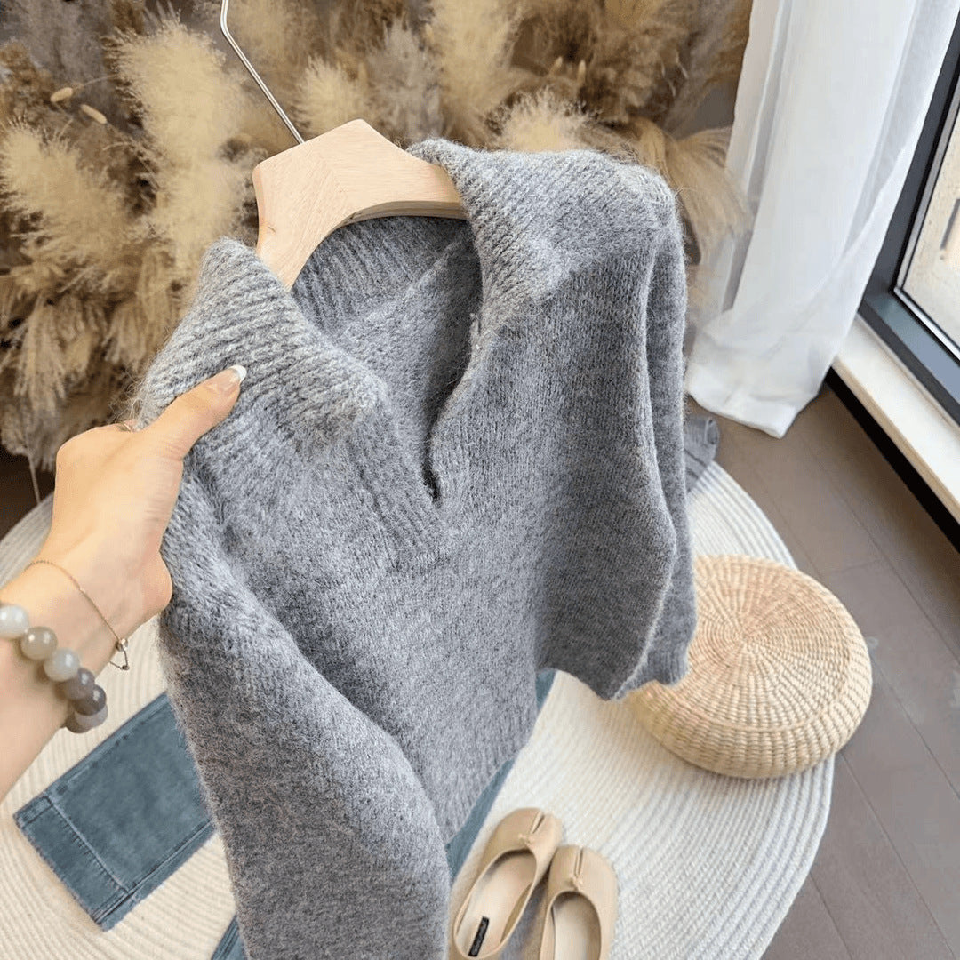 Sophie | Dames Gebreide Trui – Franse Stijl, Zachte Stof & Losse Pasvorm