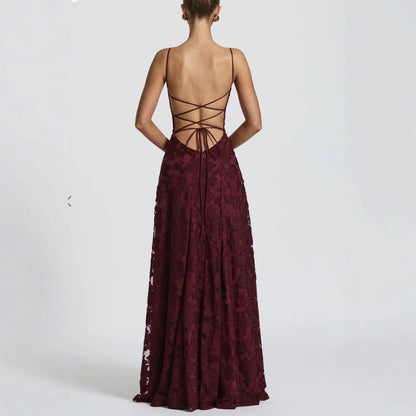 Belle | Dames Satijnen Jurk – Wijnrode Sexy Cami Dress | Europees/Amerikaanse Stijl | Nieuw 2025