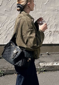 Eline | Dames Suèdelook Bomberjack – Zachte Fluwelen Textuur | Europees/Amerikaanse Stijl