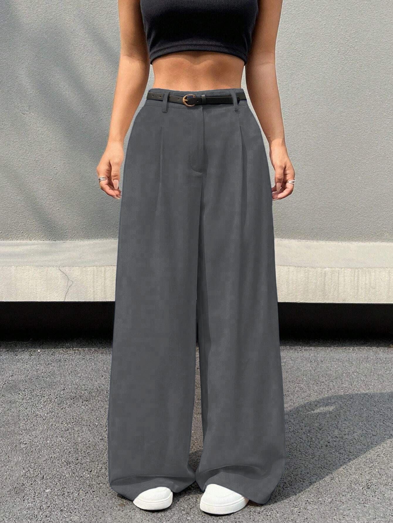 Ellie | Dames High-Waist Wide Leg Pantalon – Soepelvallend, Rechte Pijp & Lange Pasvorm