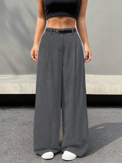 Ellie | Dames High-Waist Wide Leg Pantalon – Soepelvallend, Rechte Pijp & Lange Pasvorm