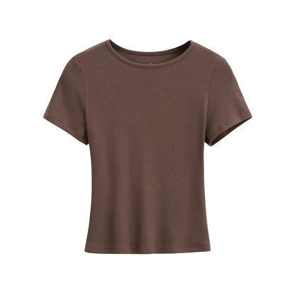 Febe | Dames Basic T-shirt – Amerikaanse Fit, Slim & Ronde Hals