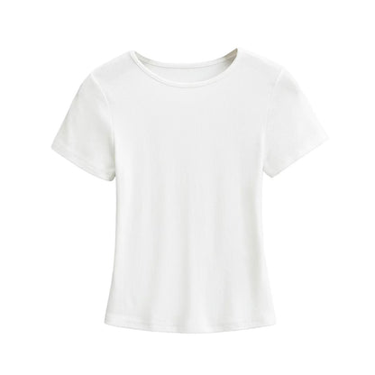 Febe | Dames Basic T-shirt – Amerikaanse Fit, Slim & Ronde Hals