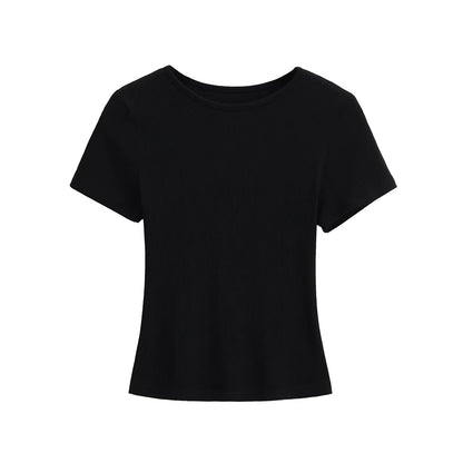 Febe | Dames Basic T-shirt – Amerikaanse Fit, Slim & Ronde Hals