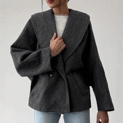 Jenny | Dames Wollen Jas – Effen Kleur, Design Look & Casual Chic