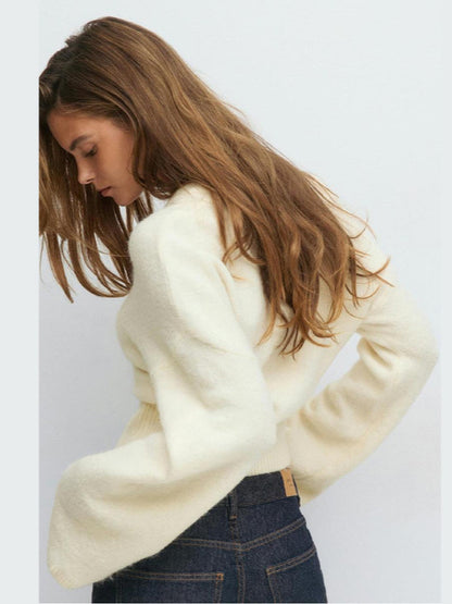 Seraphina | Dames Sweet-Soft Knit – Ronde Hals & Taille-Accent | Pure Color Slim-Fit Trui | Zacht & Vrouwelijk | Herfst/Winter 2025