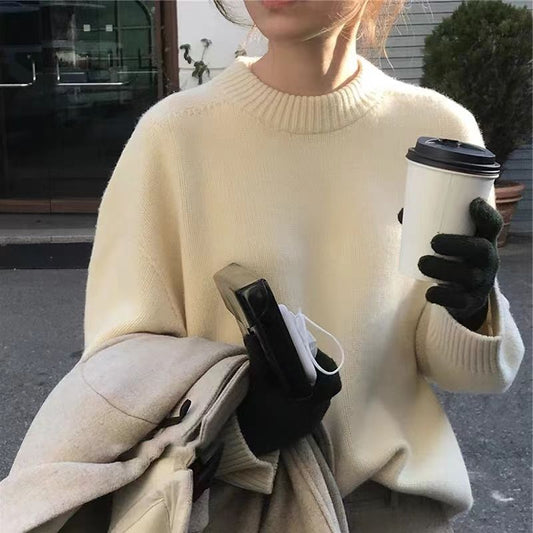 Aurielle | Dames Soft-Touch Knit – Koreaanse Losvallende Gebreide Trui | Warm & Minimalistisch Design | Herfst/Winter 2025