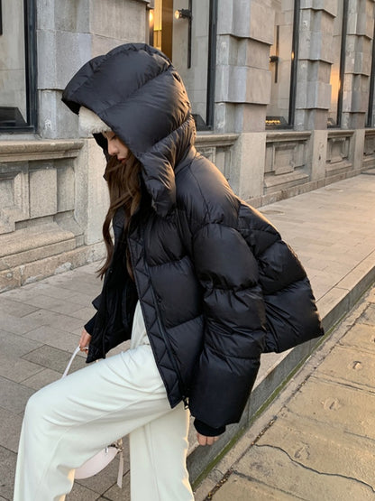 Marwena | Dames Winter Puffer Jacket – Korte & Verdikte Modetrui | Koreaanse Loose-Fit Cotton Coat | Trendy & Warm | Winter 2025