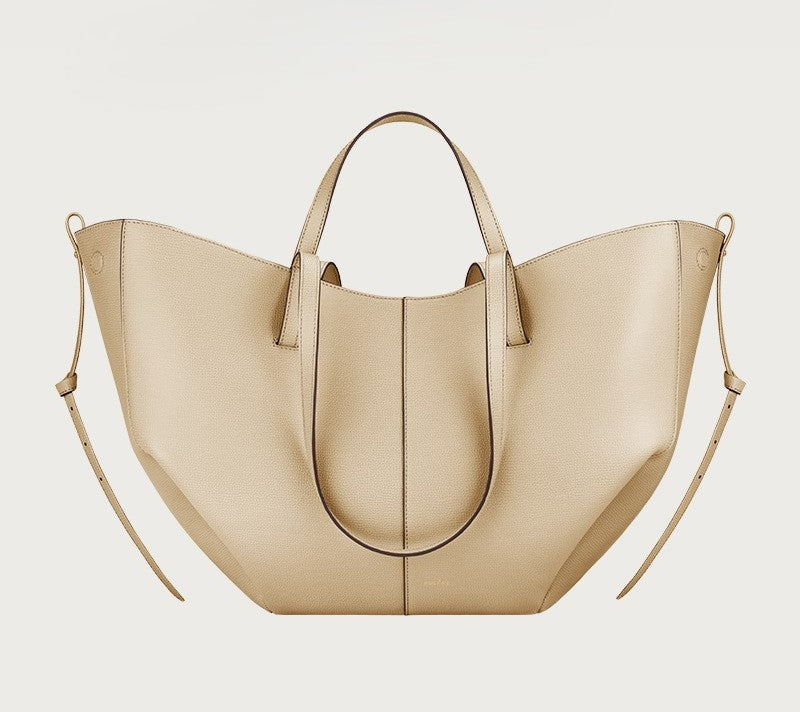 Polly | Polene Cyme Tote Bag – Leren Handtas met Vleugeldetail, Grote Capaciteit