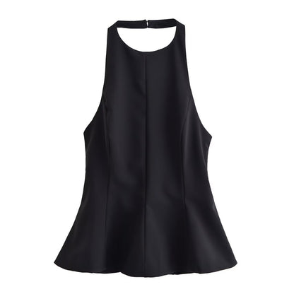 Quinny | Dames Halter Top – Effen Kleur, Getailleerd & Mini Dress Look