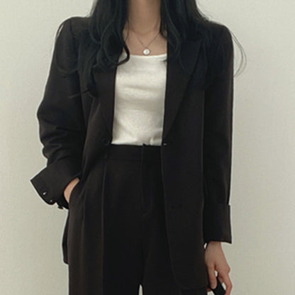 Sky | Dames Blazer Set – Bruin, Casual Chic & Getailleerd Design