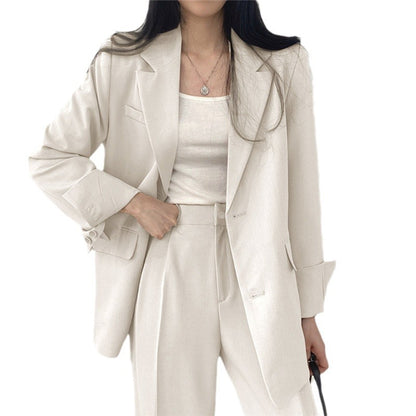 Sky | Dames Blazer Set – Bruin, Casual Chic & Getailleerd Design