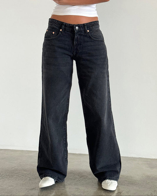 Sonja | Dames Jeans – Amerikaans Vintage Model met Lage Taille | Rechte Wijde Pijpen & Washed Look | Herfst 2025