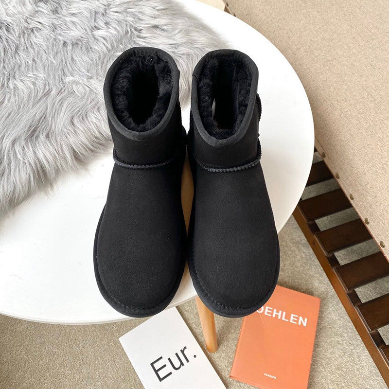 Soraya | Unisex Sneeuwlaarzen – Echt Schapenvacht, Instapmodel & Kort | Warme Winterboots