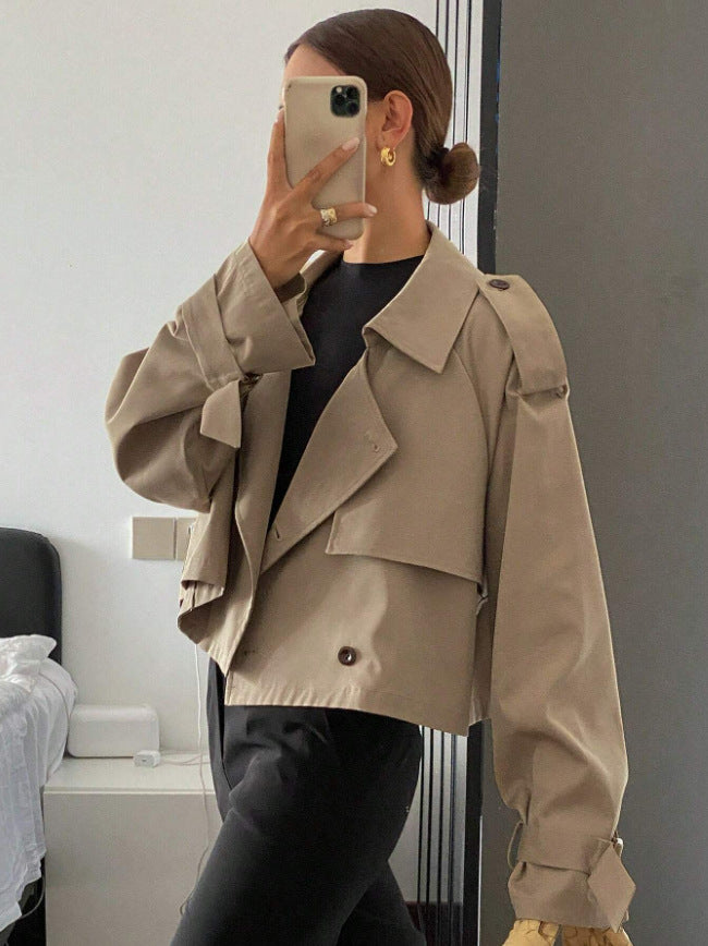 Zara | Dames Trenchcoat – Koreaanse Stijl, Kort & Vintage Chic | Herfst/Winter