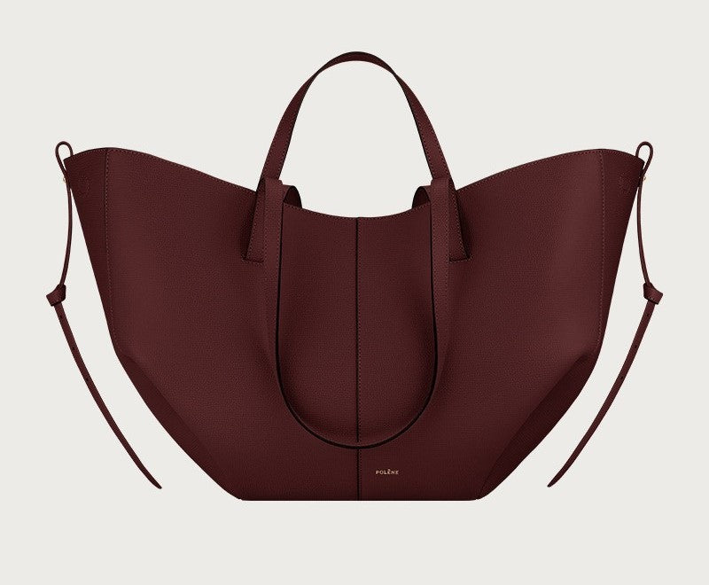 Polly | Polene Cyme Tote Bag – Leren Handtas met Vleugeldetail, Grote Capaciteit